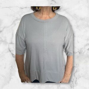 Zenana Light Gray Women's Ribbed Top